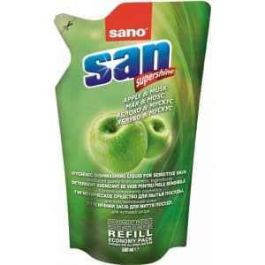 Sano Средство для мытья посуды San Supershine Apple&Musk, 500 мл 